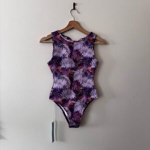 Jolyn Clothing Purple and Orange Tropical Swimsuit - SPF50 - Small - NWT